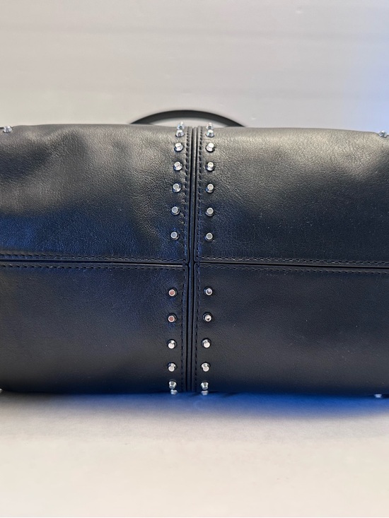 Michael Kors Collection Black Studded Leather Shoulder Bag